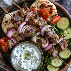 Souvlaki Skewers with Creamy Tzatziki recipe Sauce