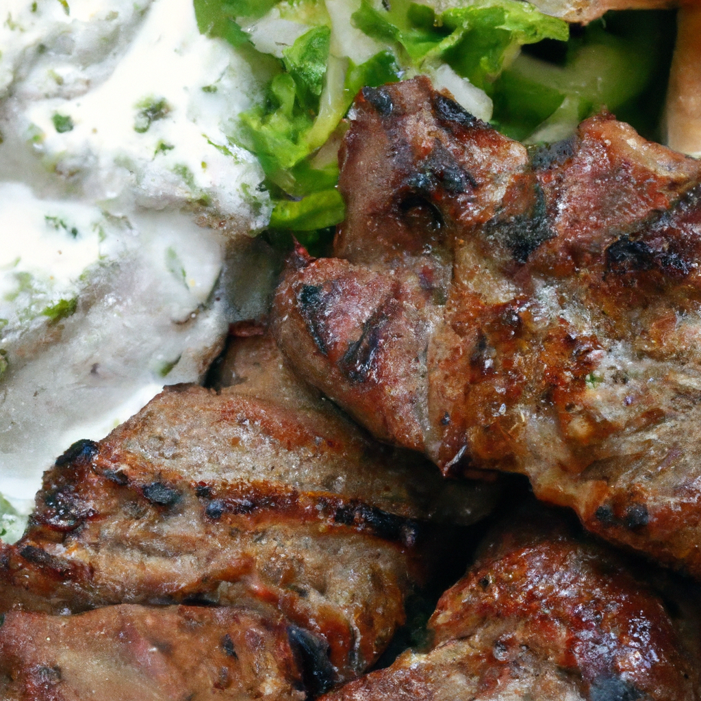 Dive into the juicy and tender chunks of beef souvlaki