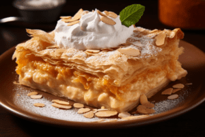 Delicious-Bougatsa-With-Pumpkin-Whipped-Cream