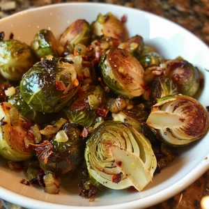 Roasted Brussel Sprouts Shallots with Petimezi