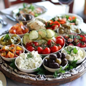 elegant Greek food appetizer presentation 5