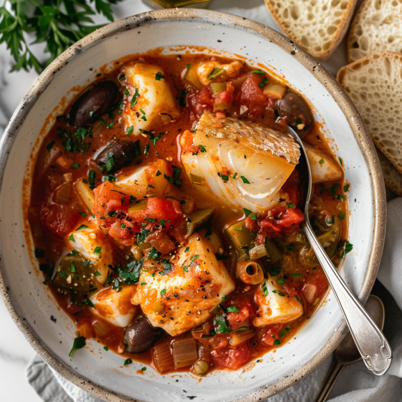 Delicious Greek Cod Fish Stew Recipe