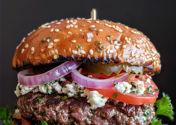 Delicious Greek Style Beef Burgers