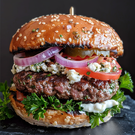 Delicious Greek Style Beef Burgers