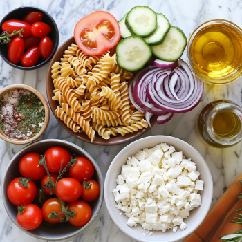 Greek pasta salad ingredients