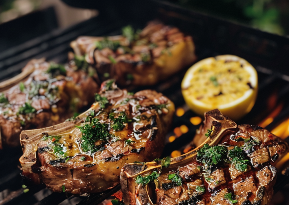 Greek Lamp Chops on a grill