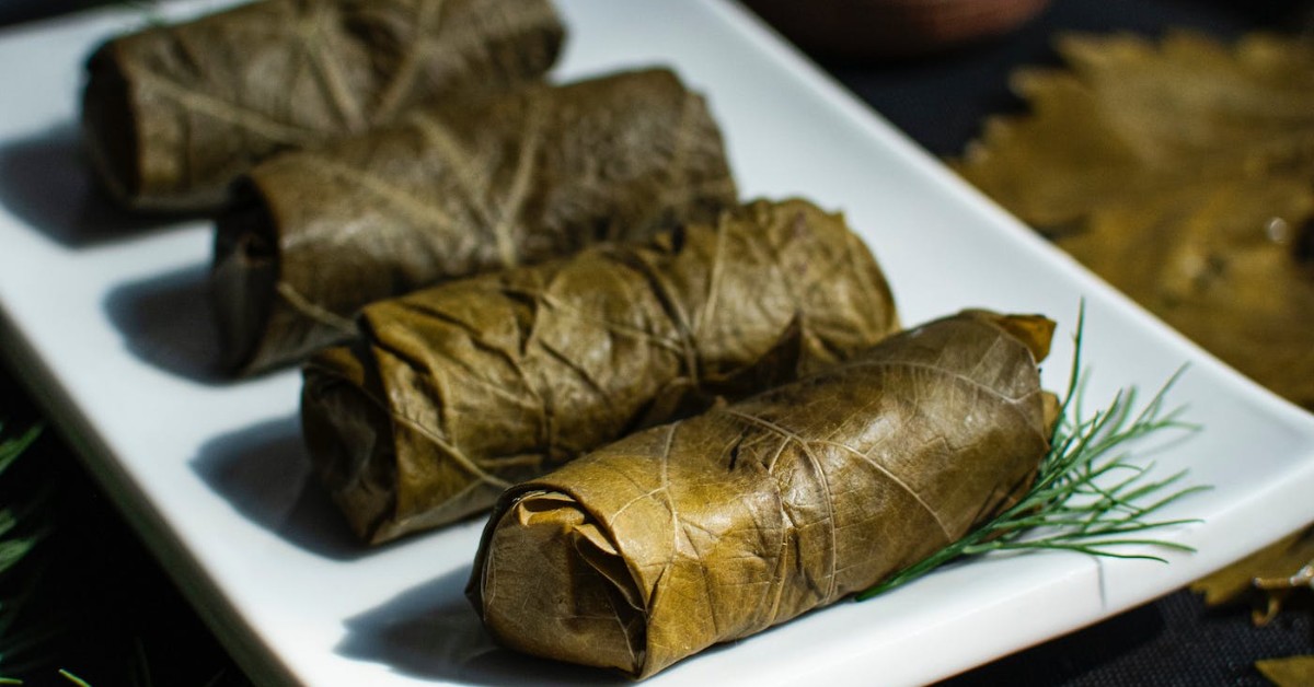 Dolmades Stuffed Grape Vine Leaves