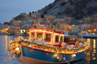 bstavrou greek Christmas tradition decorating boats