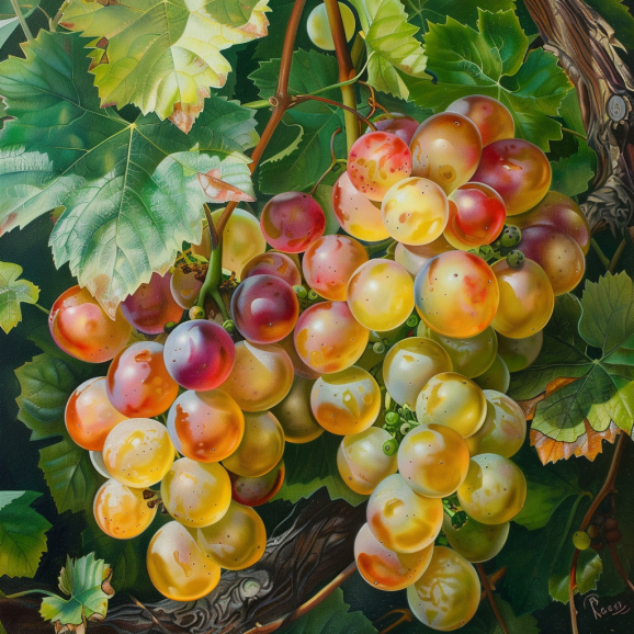 grapes on vines