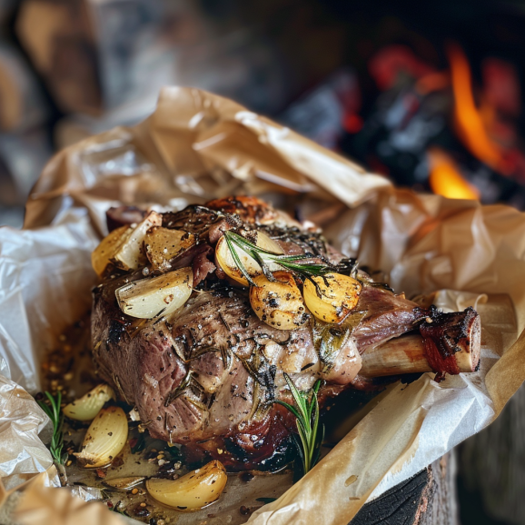 lamb-kleftiko-parchment, Greek Grilled Lamb Chops Recipe