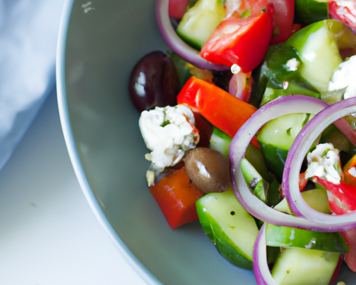 mediterranean greek salad a refreshing blend of fresh vegetables olives and feta cheese